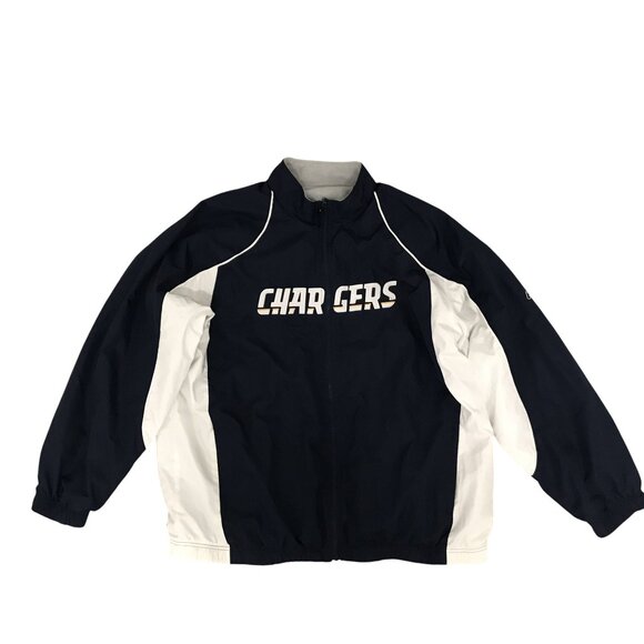 NFL LA Chargers MENS STARTER Jacket Reversable Full Zip Navy & Gray 3XL - Picture 1 of 11
